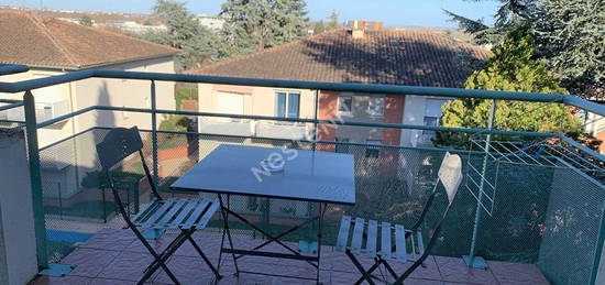 Toulouse Rangueil 31400 Métro Fac paul Sabatier Très beau T1 meublé de 19.39 m²  Terrasse de 4.29 m², lumineux , calme, très propre, résidence Standing avec piscine  place de parking sécurisée