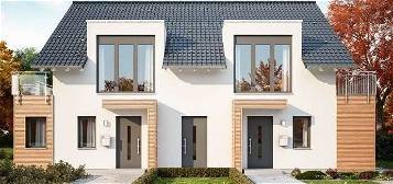 Neubau-Doppelhaus: Doppelter Wohnkomfort in grüner Oase