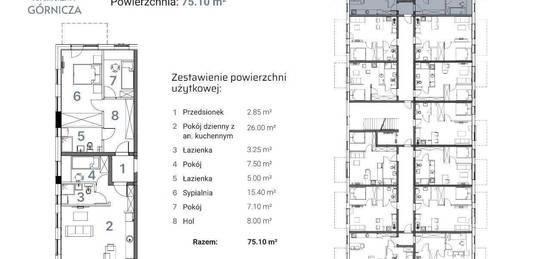 Nowe Apartamenty Górnicza Lokal nr 25 - 75,1 mkw