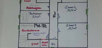 Drei -Zimmer-Wohnung mit Garten