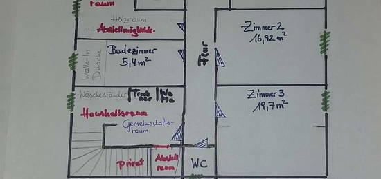 Drei -Zimmer-Wohnung mit Garten