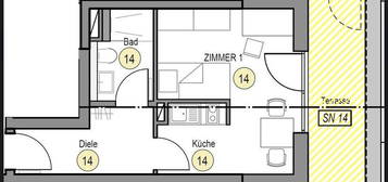 Suche Nachmieter für helle 1-Raum-Wohnung in Uni-Nähe mit Balkon