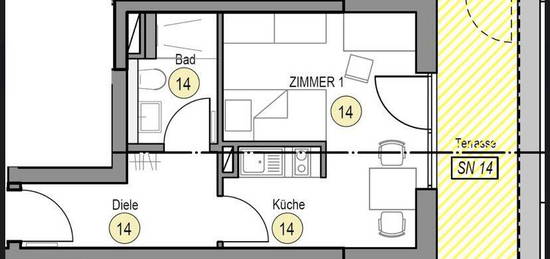 Suche Nachmieter für helle 1-Raum-Wohnung in Uni-Nähe mit Balkon