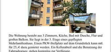 3-Raumwohnung mit Balkon und PKW-Stellplatz