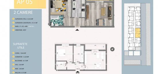 Aartament Decomandat 2 Camere ultrafinisaje constructie 202