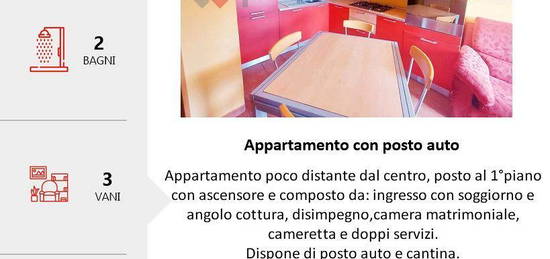 Appartamento con 2 camere, 2 bagni e cantina