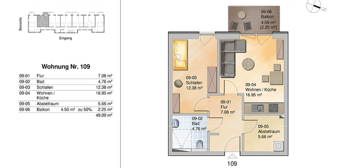 Altengerechtes Wohnen, barrierefreie, helle 2-Zimmer Wohnung