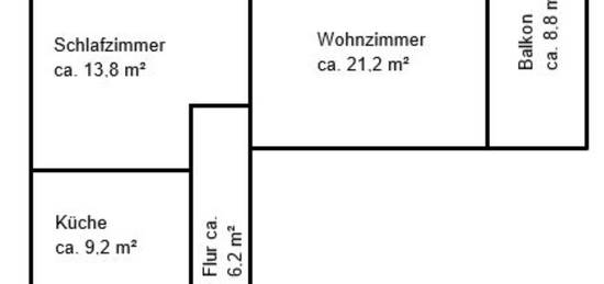 Suche Nachmieter/in für 2 Zimmerwohnung 59 m² in St. Jürgen