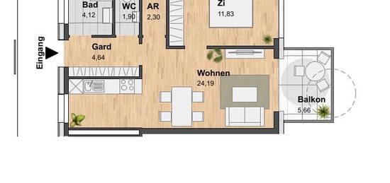 2-Zimmer Wohnung mit Balkon - 1.Monat mietfrei - perfekte Anbindung - 8020 Graz