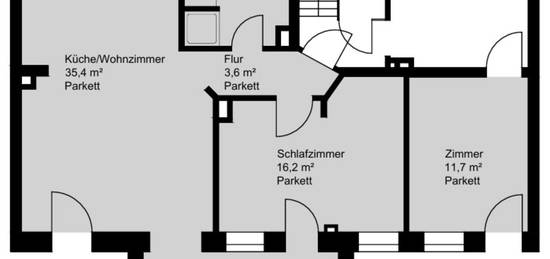 Geräumige 3-Zimmer Wohnung mit eigenem Garten in Klues