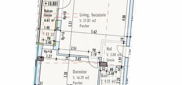 Apartament de 2 camere, semidecomandat, bloc nou, zona Pod I