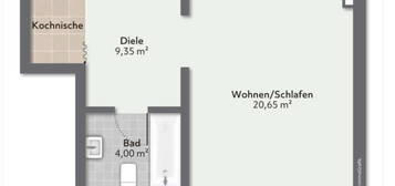 Schöne 1-Zimmer-Wohnung mit EBK in Walldorf