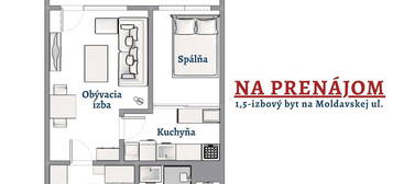 1,5-izb. byt, Moldavská ul., 40 m2, lodžia, zariadený