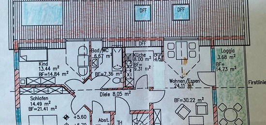 3 ZKB mit großem Balkon in Treysa Einbauküche