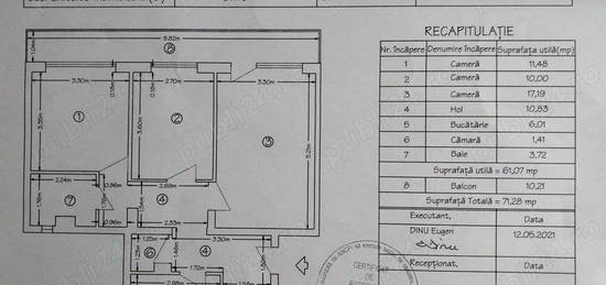 Vand Apartament 3 camere decomandat Toporasi