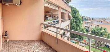 MENTON, ROUTE DE GORBIO : 3 PIECES TRAVERSANT DE 69 M2 VIDE AVEC TERRASSE, PISCINE ET DOUBLE GARAGE