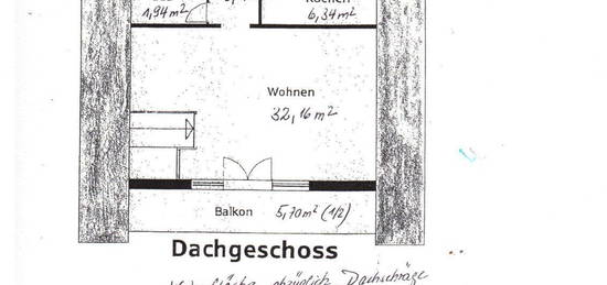 Großzügig geschnittene 3 Zimmer -Dachgeschoßwohnung