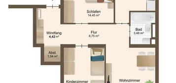 Renovierte, helle Wohnung mit genialem Schnitt. Ruhige und grüne Lage mit guter Verkehrsanbindung, sofort bezugsfertig