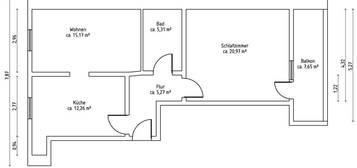 60 m² große 2 Zimmerwohnung, 1. Stock in Groß-Umstadt OT Heubach