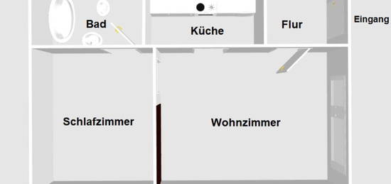 2 Zimmer Wohnung Schwarmstedt Zentrum Bahnhofsnah 40m²