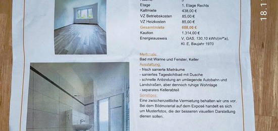 3 Raum-Wohnung Erstbezug nach Sanierung