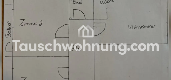 Tauschwohnung: 2,5 Zimmer Wohnung gegen 3 Zimmer Wohnung oder größer