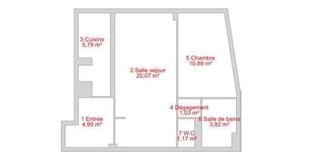 Appartement  à vendre, 2 pièces, 1 chambre, 48 m²