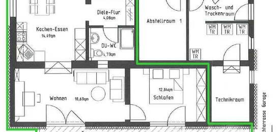 Freundliche und vollständig renovierte 2,5-Zimmer-Terrassenwohnung mit Einbauküche in Aalen