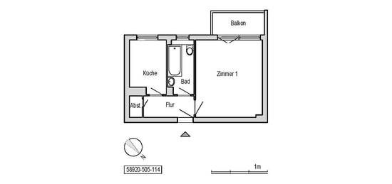 Schöne 1-Zimmer Wohnung mit Balkon im Blumenviertel Lichterfelde-West