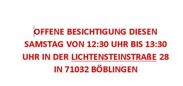 "OFFENE BESICHTIGUNG DIESEN SAMSTAG- 3-FH in Böblingen zu verkaufen"