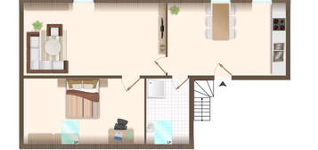 2 Raum Dachgeschosswohnung im Grünen