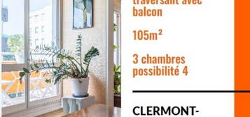 CLERMONT-FERRAND : APPARTEMENT TRAVERSANT AVEC BALCON