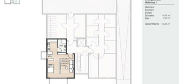 Baubeginn erfolgt = Fertigstellung 12/2025 - 1 Zi. Souterrainwohnung