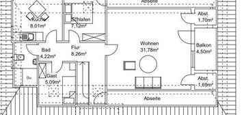 3 Zimmer/ Dachgeschosswohnung/ 65qm2/ 900 warm