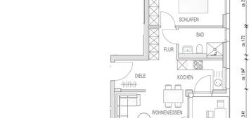 Möblierte 2,5 -Zimmer-Wohnung mit Balkon und EBK, Neubau