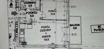 Nowe, 2 pok, 38 m2, stan deweloperski, bez PCC