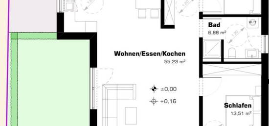 4-Zimmer Neubau-Wohnung 110 m2 mit Wohnküche in 3-MFH