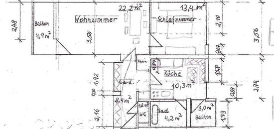 2 Zimmerwohnung mit Wohnküche