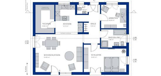 100 m² Wohnen auf einer Ebene