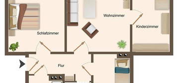 Gepflegte und Renovierte FAMILIENWOHNUNG mit SONNENBALKON