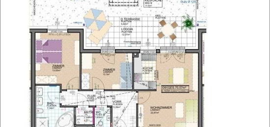 Provisionsfrei und Sofortbezug: 3 Zimmerwohnung mit 37 m² großer Terrassenfläche direkt an der Stadtgrenze Wien - Top 3/9