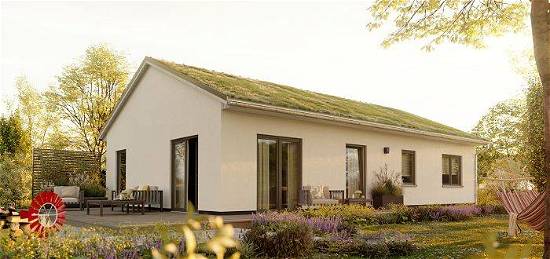 NOVO - Bungalow inkl. Gründach mit Gräsern & Kräutern gut für Natur & Umwelt - modern, effizient, komfortabel, funktional, nachhaltig