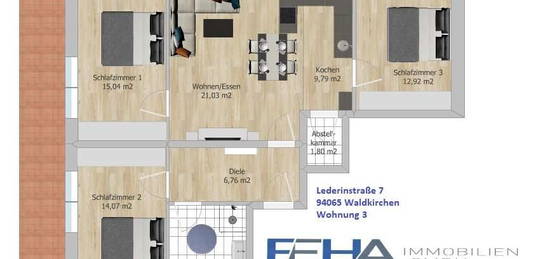 Große 4-Zimmer Wohnung mit Balkon und Terrasse