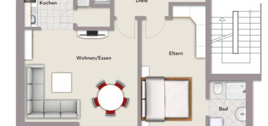 Innenstadt - Wohnung / 60 m² mit Tiefgaragenplatz