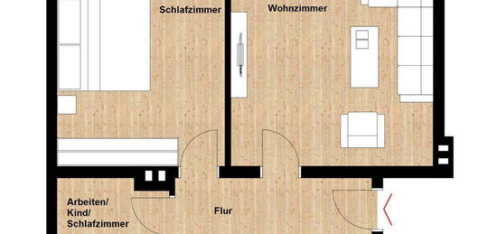 Helle, ruhige 3-R-Wohnung in der Gartenstadt Leuna