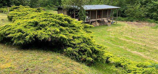 Chalet isolé dans forêt