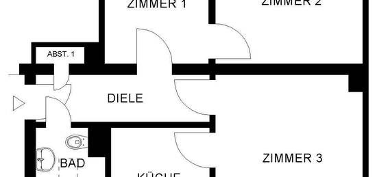 3-Zimmer-Wohnung in Köln-Gremberg mit Dachschräge