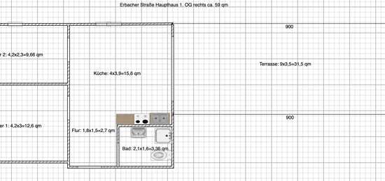 Modernisierte 2-Zimmer-Wohnung mit Dachterrasse im Herzen von Roßdorf