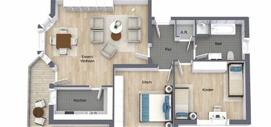 86 m² Wohnung - 3Z/Balkon/Keller/Stellplatz Hachenburg (nähe DRK)