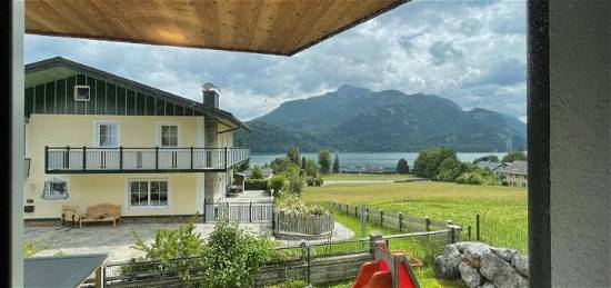 Exklusives Wohnvergnügen: Neuwertige Gartenwohnung mit malerischem Blick auf den Wolfgangsee!